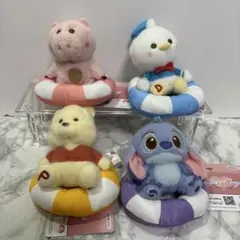 ディズニー＆ピクサーキャラクター　ミルキーボア うきわマスコット　4種コンプ