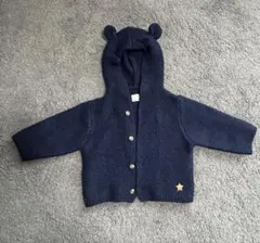 プティマイン　くまの耳つきカーディガン　ニット