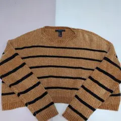 FOREVER 21 ブラウン・黒ストライプ ニット S