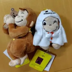 おさるのジョージ　ベビージョージ　ハロウィンマスコット　寝そべりマスコット