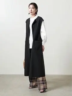 UNITED ARROWS◆リバーノーカラーベスト/36/ウール