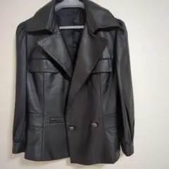 本革 パフスリーブ レザー ジャケット