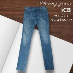 iCB レディース スキニーデニム ブルーウォッシュ L ウエスト66 刺繍入のサムネイル