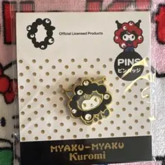 サンリオ ミャクミャク ピンバッジ 金 黒 クロミ - メルカリ