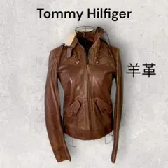 美品 トミーヒルフィガー レザージャケット　羊革　ラムレザー