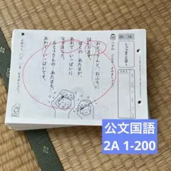 公文　プリント　国語　3A 2A 欠番なし　2Aのみテストあり 公文 国語 2A 欠番なし 200枚 - メルカリ