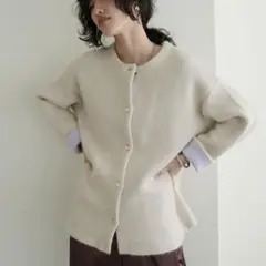 【LARUTA】FOX混Wフェイスニットコート