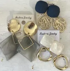 3点セット　661 ハンドメイド　樹脂　金属　ピアス　イヤリング　まとめ売り