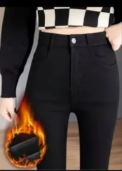 ハイウエスト ストレッチ スキニーパンツ M/L 黒