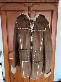 ungrid ブラウン フード付きムートンコート