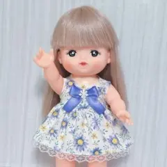 【No.857】メルちゃん 服 花柄リボンのふんわりワンピース
