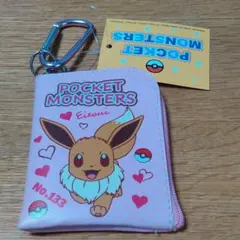 ポケットモンスター　Ｌ字ミニミニポーチ　イーブイ　小銭入れ　ポケモン　カラビナ付