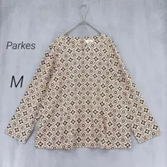 Parkes/ブラウス/長袖/花柄/タイル柄/コットン/M/日本製/レトロのサムネイル