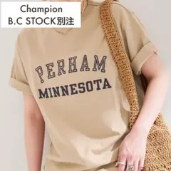 Champion B.C STOCK 別注 ショートスリーブ ロゴ Tシャツ L