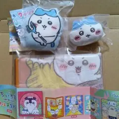 ちいかわ　ハチワレ　クッションマスコット＆おかおマルチリング＆マルチタオル