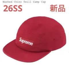 新品 Supreme Washed Chino Twill Camp Cap 赤