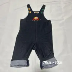 【美品】ミキハウス　ソフトデニム　オーバーオール　70㎝から80㎝