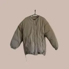 【美品】fifth フィフス ベージュ ダウンジャケット ノーカラー 中綿