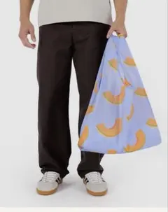 [新品] STANDARD BAGGU エコバッグ　メロン　カンタロープ ブルー