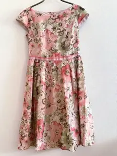 TOCCA花柄 半袖 ひざ丈ワンピース ピンク系