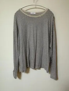 beauty and youth マルチボーダービッグロンTシャツ