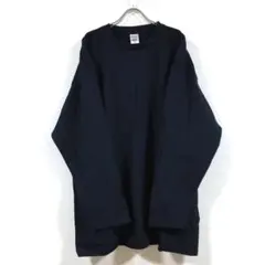 新品 スーパー ビッグ 長袖 Tシャツ 無地 メンズ ネイビー 3XLのサムネイル