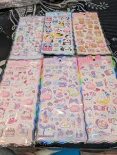 おしりシール6枚セット ぷっくりジュエル・ゆめかわおしりステッカー 6シート