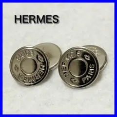 HERMES ブラック カフリンクス チェーン付き HERMES ブラック カフリンクス チェーン付き