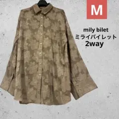 mily bilet ジャガード花柄シアーシャツ モカベージュ M 2WAYのサムネイル