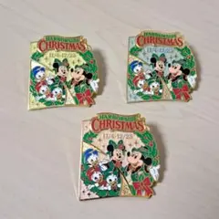 【レア•非売品•未使用】東京ディズニーシー クリスマスピンバッジ3点セット