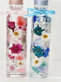 Summer saleハーバリウム★ブルー薔薇ボトル Summer saleハーバリウム☆ブルー&ピンクの薔薇のセットボトル - メルカリ