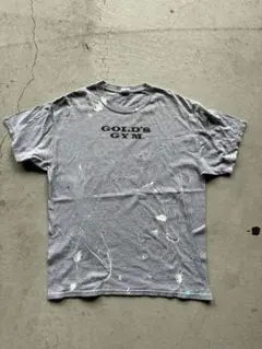 GOLD'S GYM ペイント加工 Tシャツ グレー