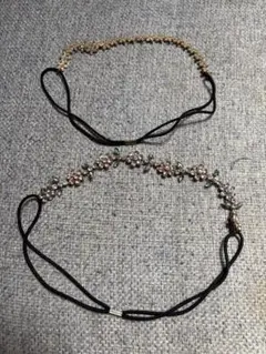 キラキラお花のヘアバンド　2本セット