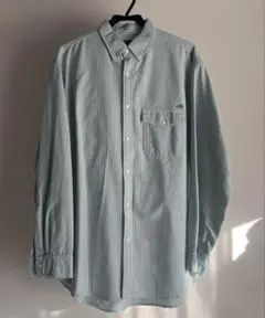 ノースフェイスパープルレーベルオックスフォードボタンダウンストライプ長袖シャツL