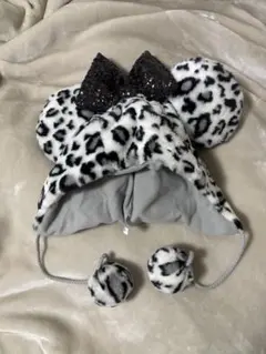 ミニーマウス ヒョウ柄 ファンキャップ