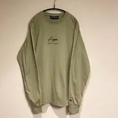 【上質デザイン】長袖Tシャツ 刺繍ロゴ カッパ（Kappa)　グリーン　緑
