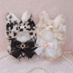 b.202 ぬい服 12cm ちびぐるみ 着ぐるみ おすわり ピンク系狼セット b.202 ぬい服 12cm ちびぐるみ 着ぐるみ おすわり ピンク系狼セット