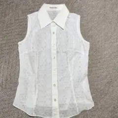 Private Label ホワイト ノースリーブシャツ