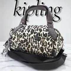美品✨キプリング ショルダーバッグ 2way ハンド キーホルダー ロゴ