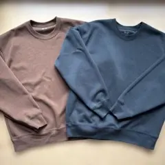ユニクロ：Ｃ　オーバーサイズスウェット　ブラウン＆ダークグリーン　二枚セット
