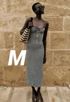 ZARA フィットギンガムチェック柄ミディワンピース XS 新品 - メルカリ
