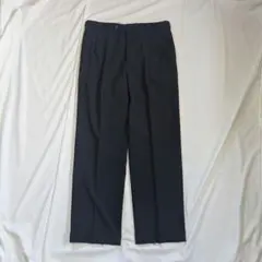 【Aquascutum】90sサマーウール系ツータックワイドスラックス　ブラック