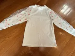 ホワイトリブ長袖カットソー