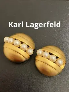 Karl Lagerfeld ヴィンテージ　ゴールド　パール　イヤリングのサムネイル