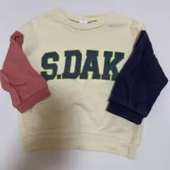 キッズトレーナー　S.DAK カラーブロック トレーナー 90サイズ