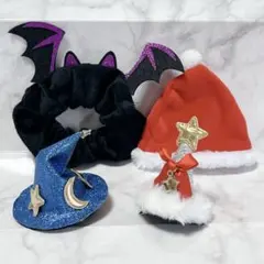ぬい用 ペット用 コスチューム サンタ帽 ハロウィン帽 セリア 4個セット