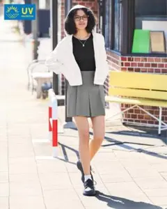 【新品・個包装】GU UVカットフルジップパーカ Lサイズ　オフホワイト