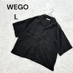 【ウィゴー】L メンズ　半袖シャツ　オーバーサイズ　カジュアル　シンプル　黒