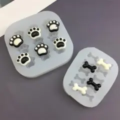 NO 396 シリコンモールド　肉球　骨　犬　レジンアロマ飾り粘土2点の値段