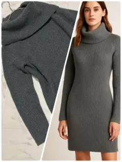 ラルフローレン ニットワンピース XS ハイネック カシミア混 ウール70%